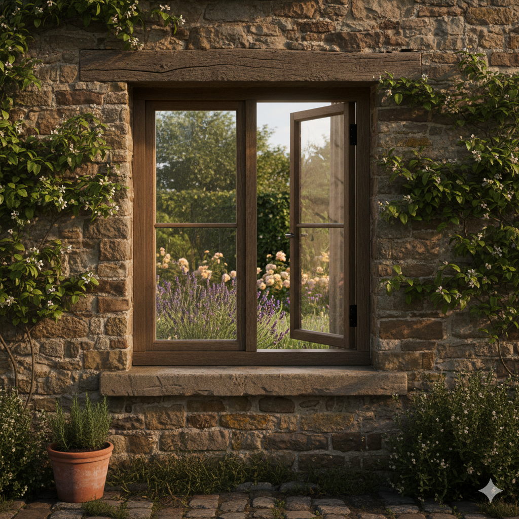 Brown Casement UPVC Door