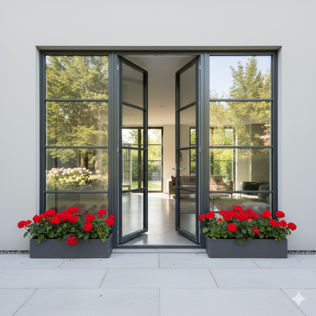 Dark Casement UPVC Door